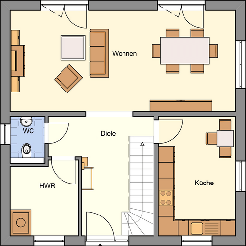 EWA-Stadtvilla Magdeburg 130qm Hausbau Berlin Brandenburg Magdeburg Grundriss Erdgeschoss