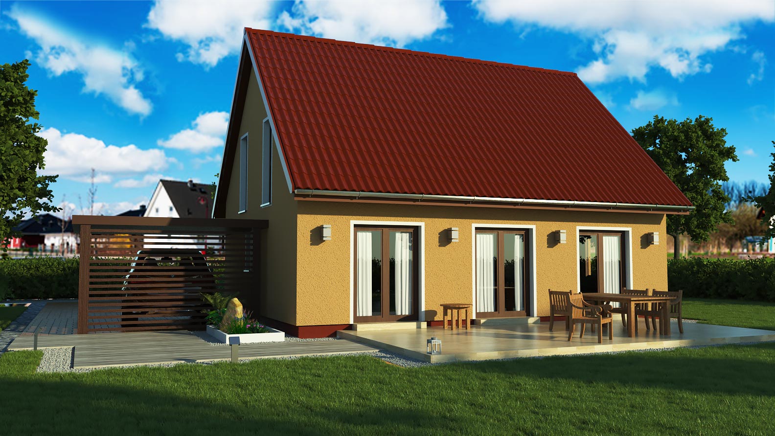 EWA-Landhaus-Friesland-152qm-Massivhausbau-Leipzig-Halle-Wittenberg-Rückansicht EWA-Landhaus Friesland 152qm Massivhausbau Leipzig Halle Wittenberg Rückansicht