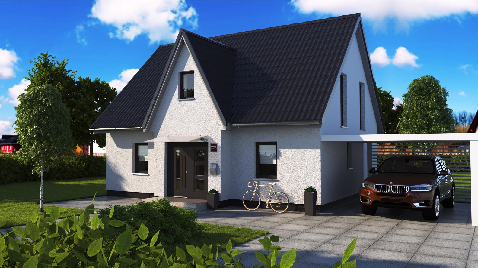 EWA-Landhaus-Friesland-152qm-Massivhausbau-Leipzig-Halle-Wittenberg-Vorderansicht EWA-Landhaus Friesland 152qm Massivhausbau Leipzig Halle Wittenberg Vorderansicht