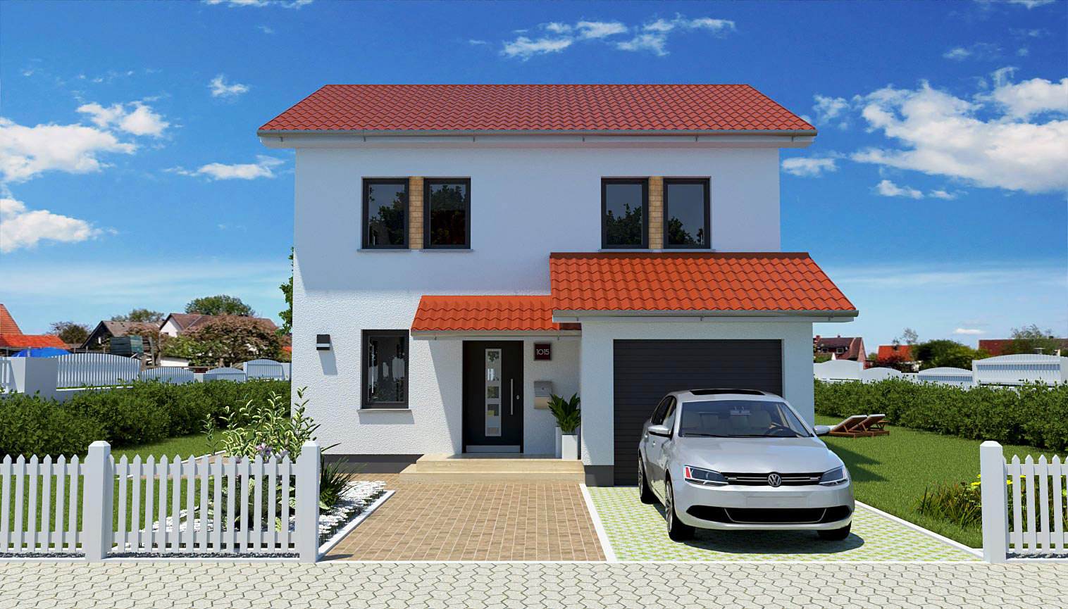 EWA-Stadtvilla Hamburg SD 156qm Hausbau Berlin Brandenburg Magdeburg Vorderseite