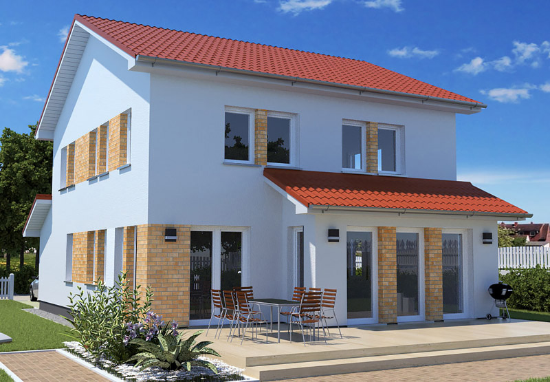 EWA-Stadtvilla Hamburg SD 156qm Hausbau Berlin Brandenburg Magdeburg rotes Dach