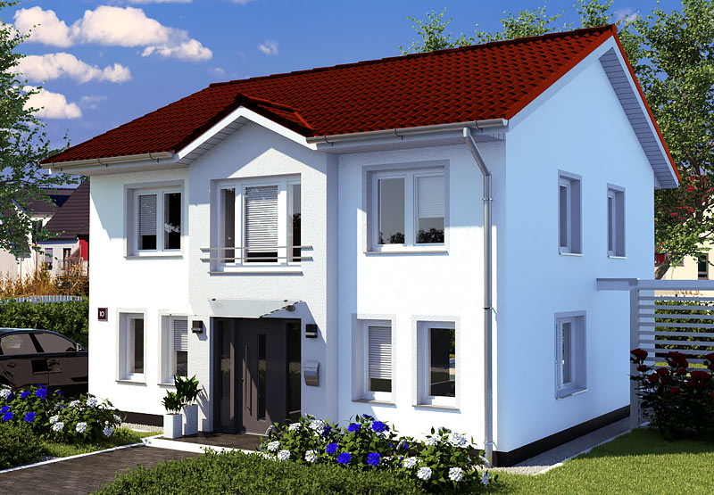 EWA-Stadtvilla Lichterfelde SD 163qm Massivhausbau Leipzig Halle Wittenberg rotes Dach