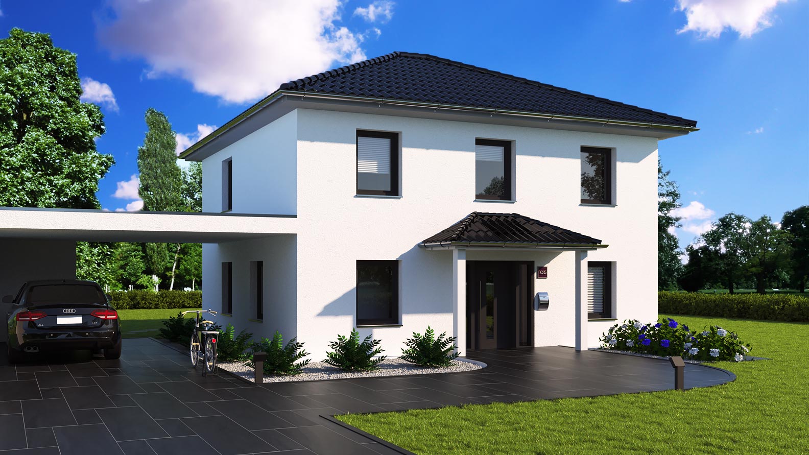 EWA-Stadtvilla Potsdam 143qm Hausbau Berlin Brandenburg Potsdam Vorderansicht